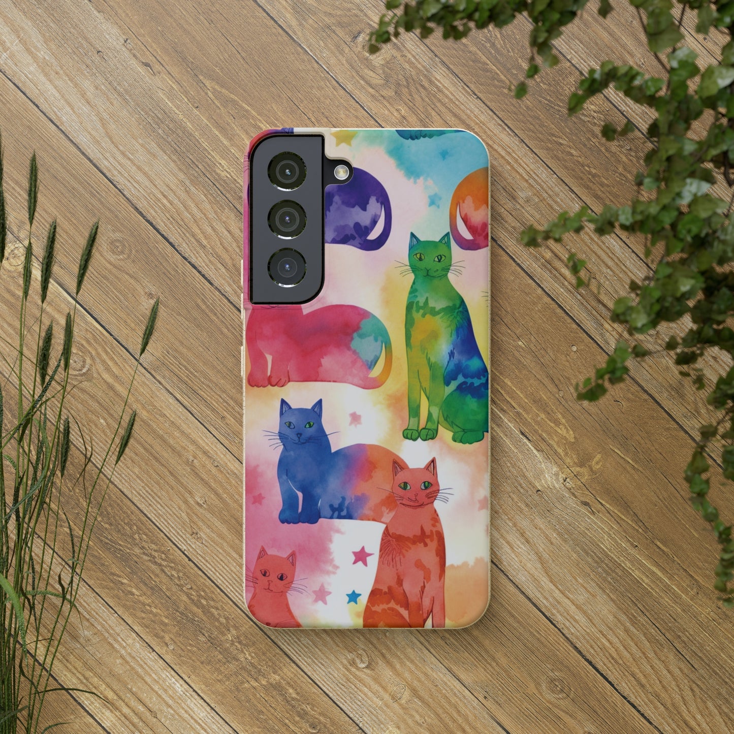 The Tie-Dye Cat Biodegradable Phone Case