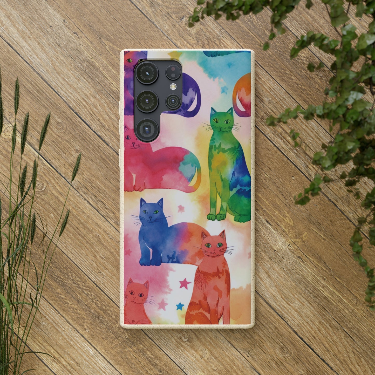 The Tie-Dye Cat Biodegradable Phone Case