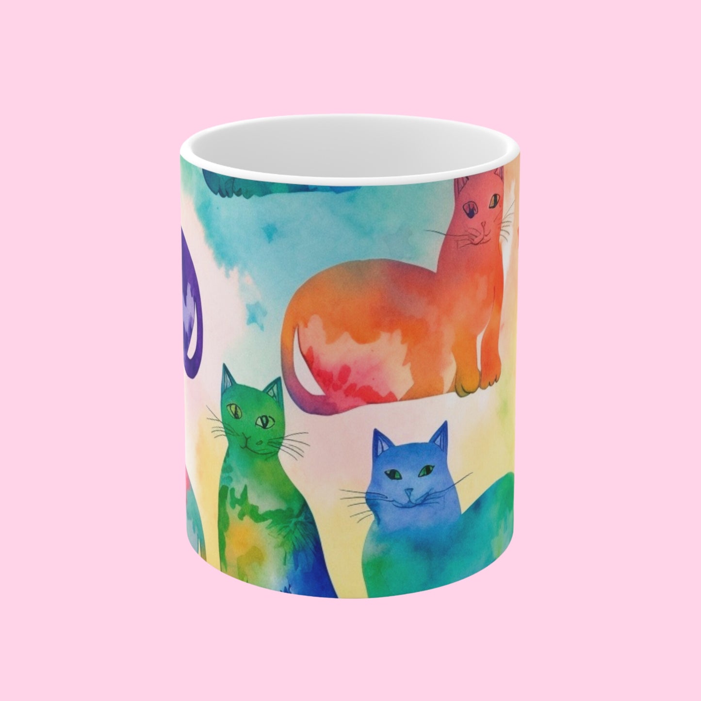 The Tie-Dye Cat Mugs