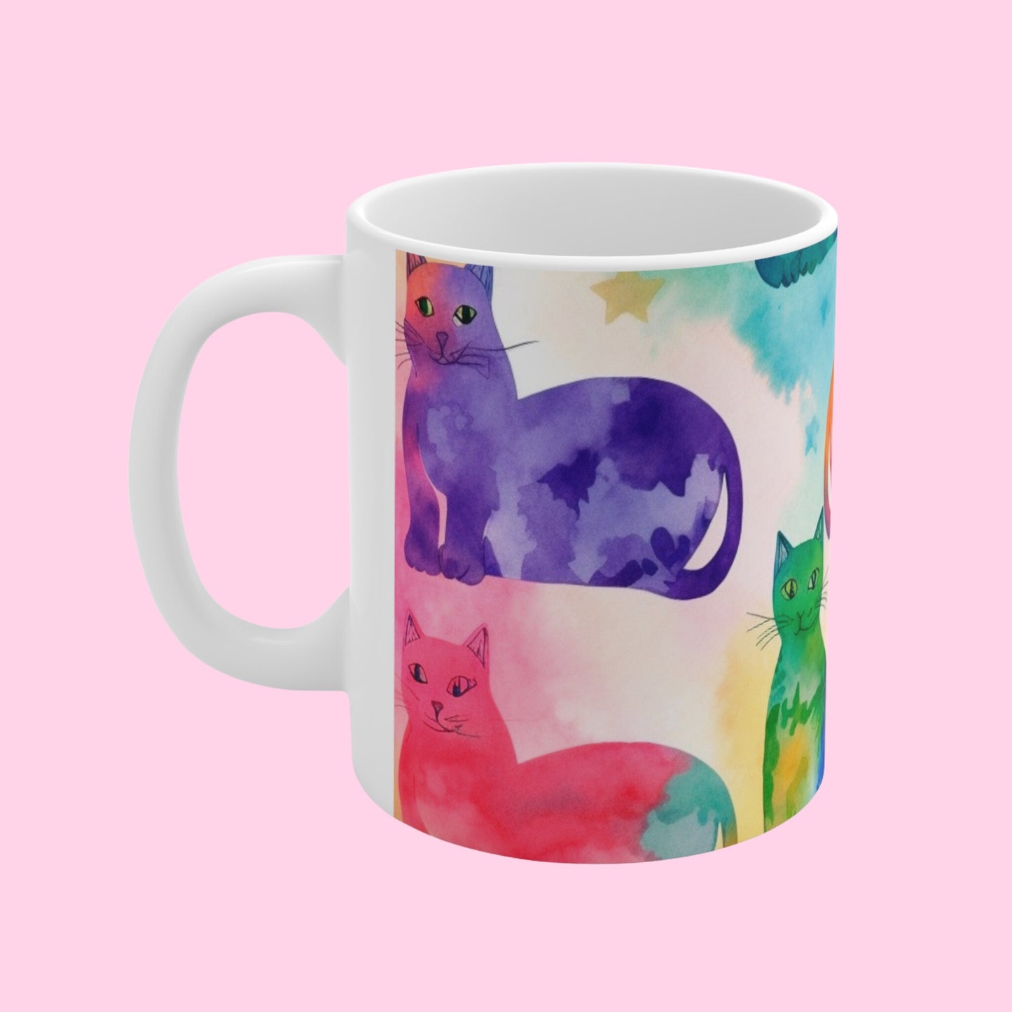 The Tie-Dye Cat Mugs