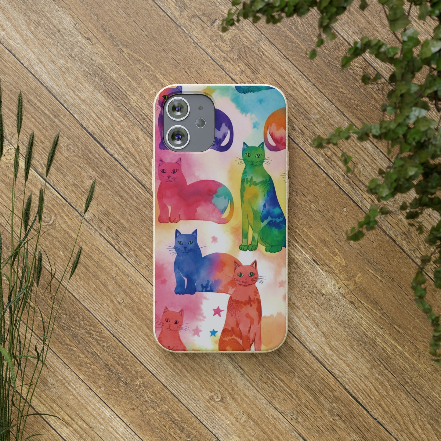 The Tie-Dye Cat Biodegradable Phone Case