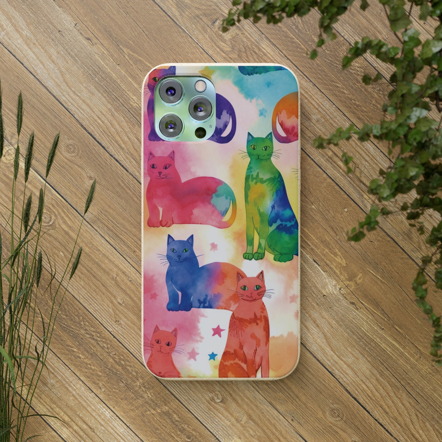 The Tie-Dye Cat Biodegradable Phone Case