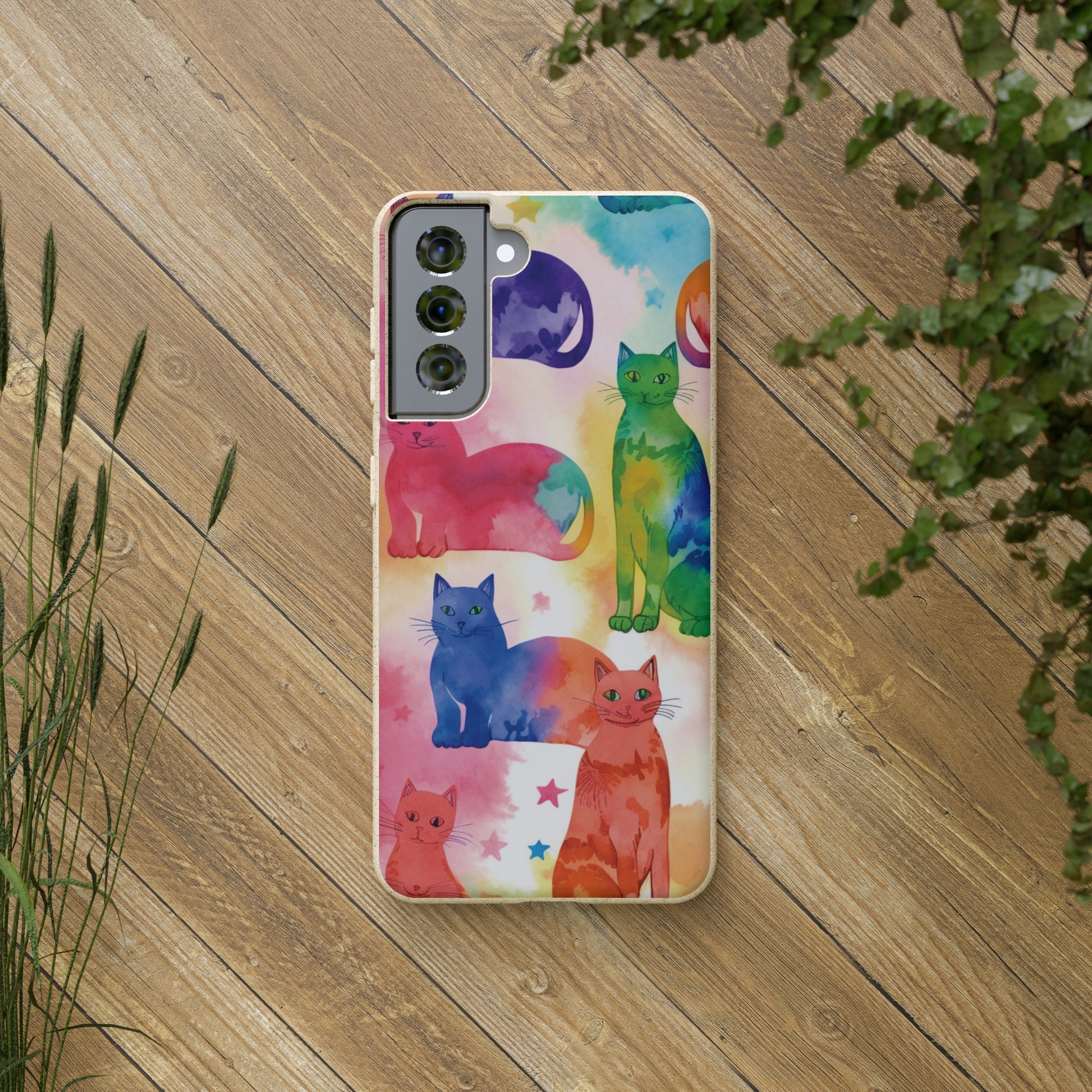 The Tie-Dye Cat Biodegradable Phone Case