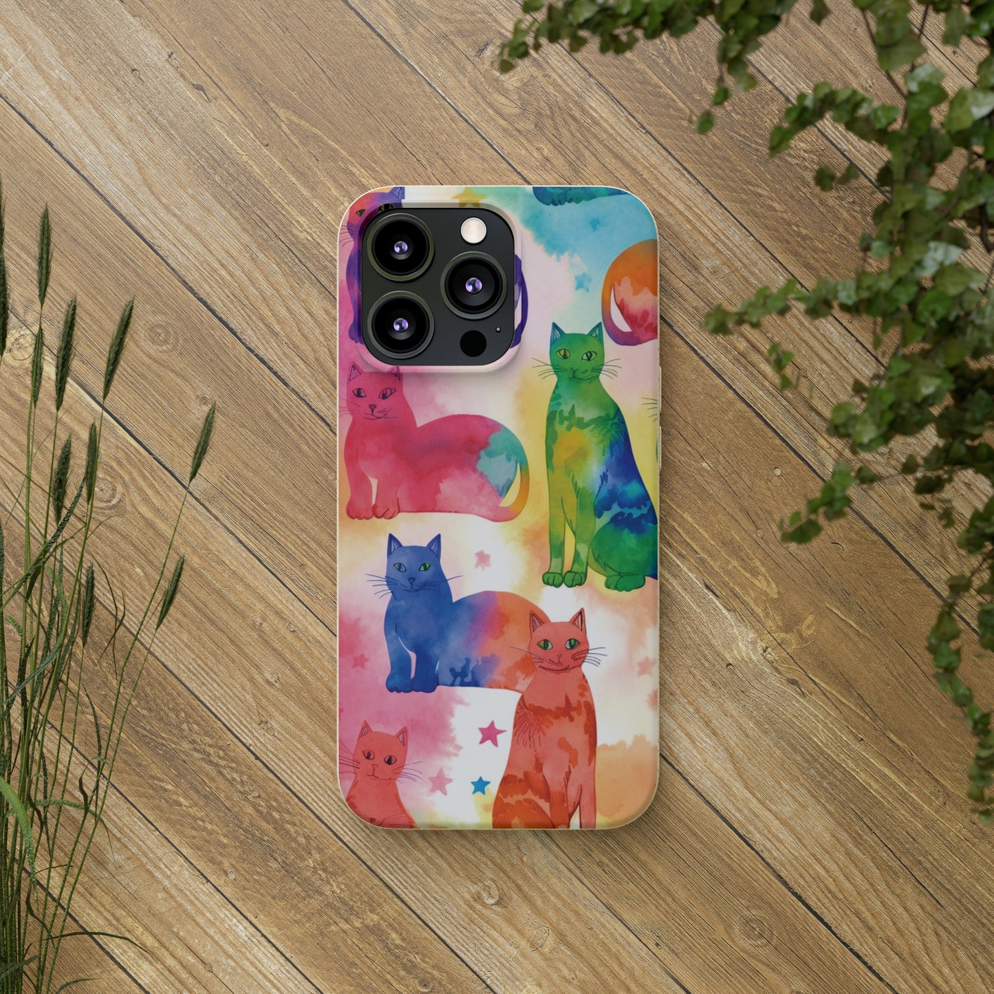 The Tie-Dye Cat Biodegradable Phone Case