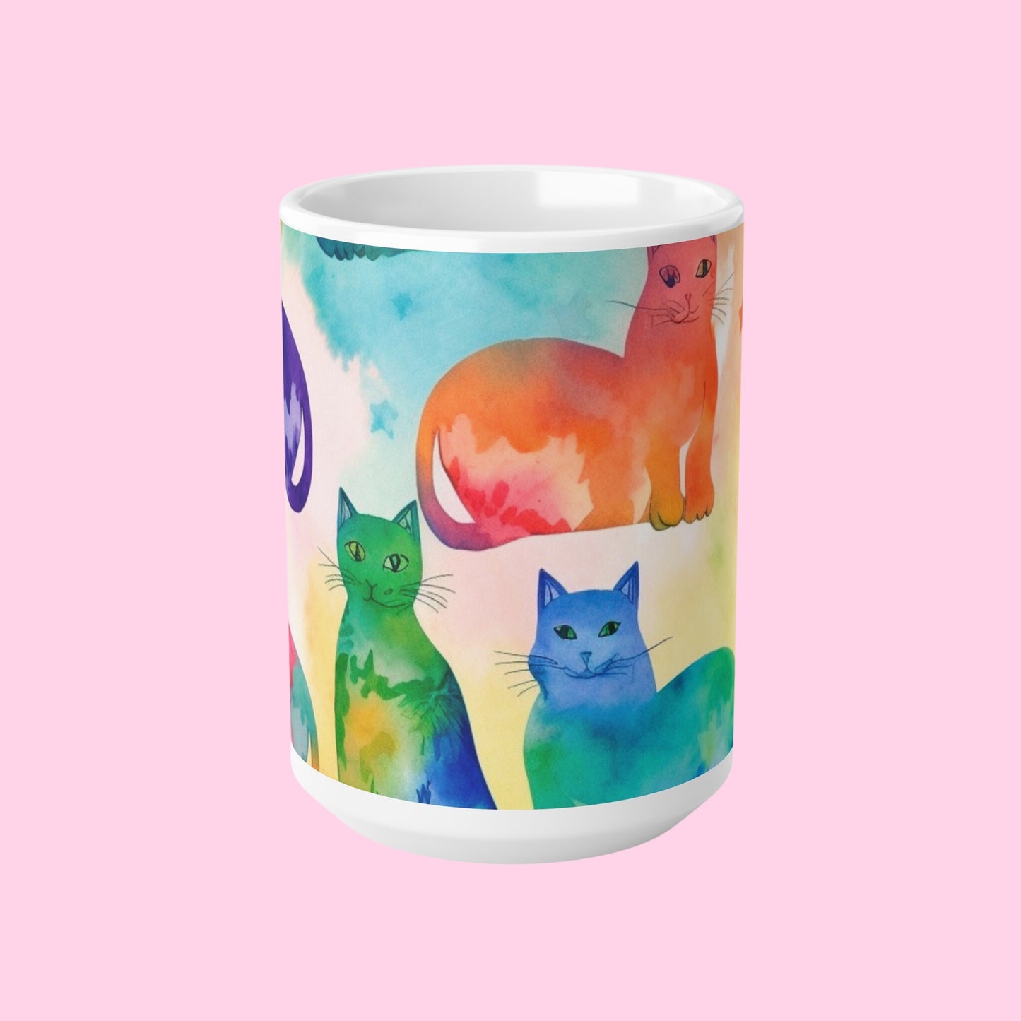 The Tie-Dye Cat Mugs