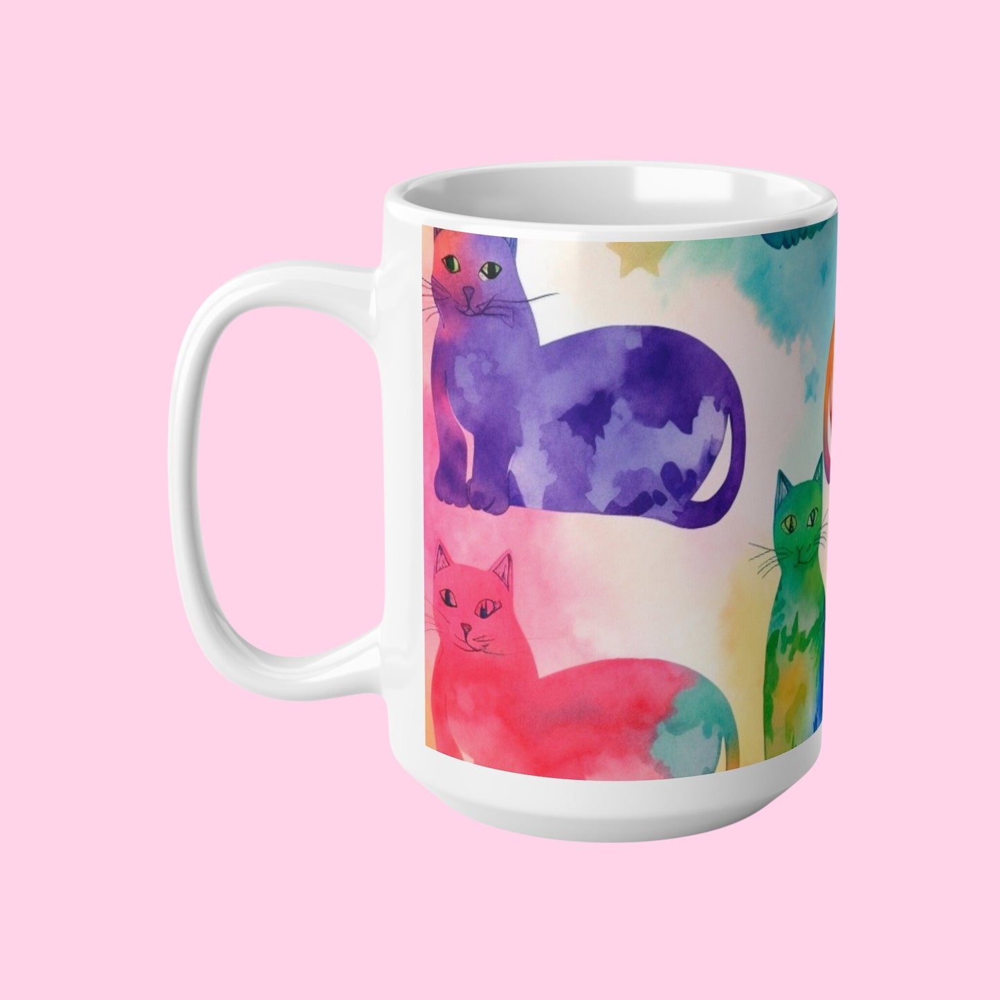 The Tie-Dye Cat Mugs