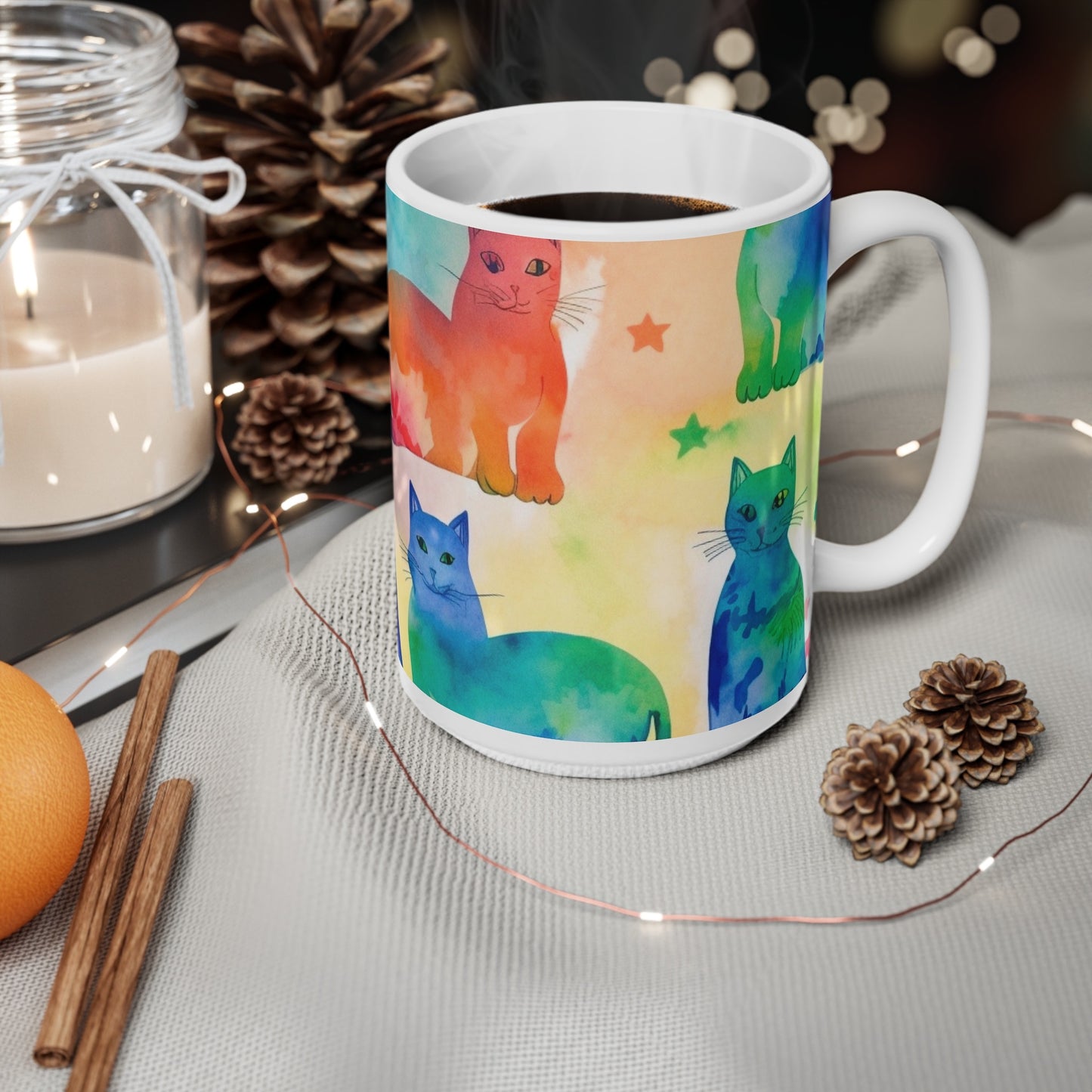 The Tie-Dye Cat Mugs