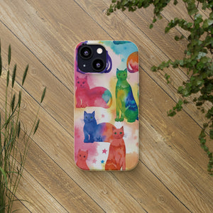 The Tie-Dye Cat Biodegradable Phone Case