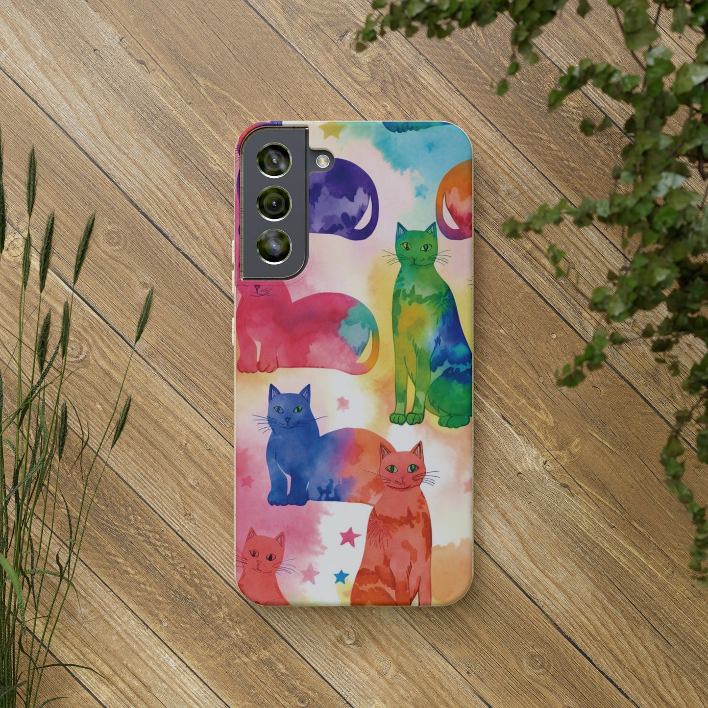 The Tie-Dye Cat Biodegradable Phone Case