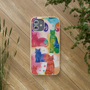 The Tie-Dye Cat Biodegradable Phone Case