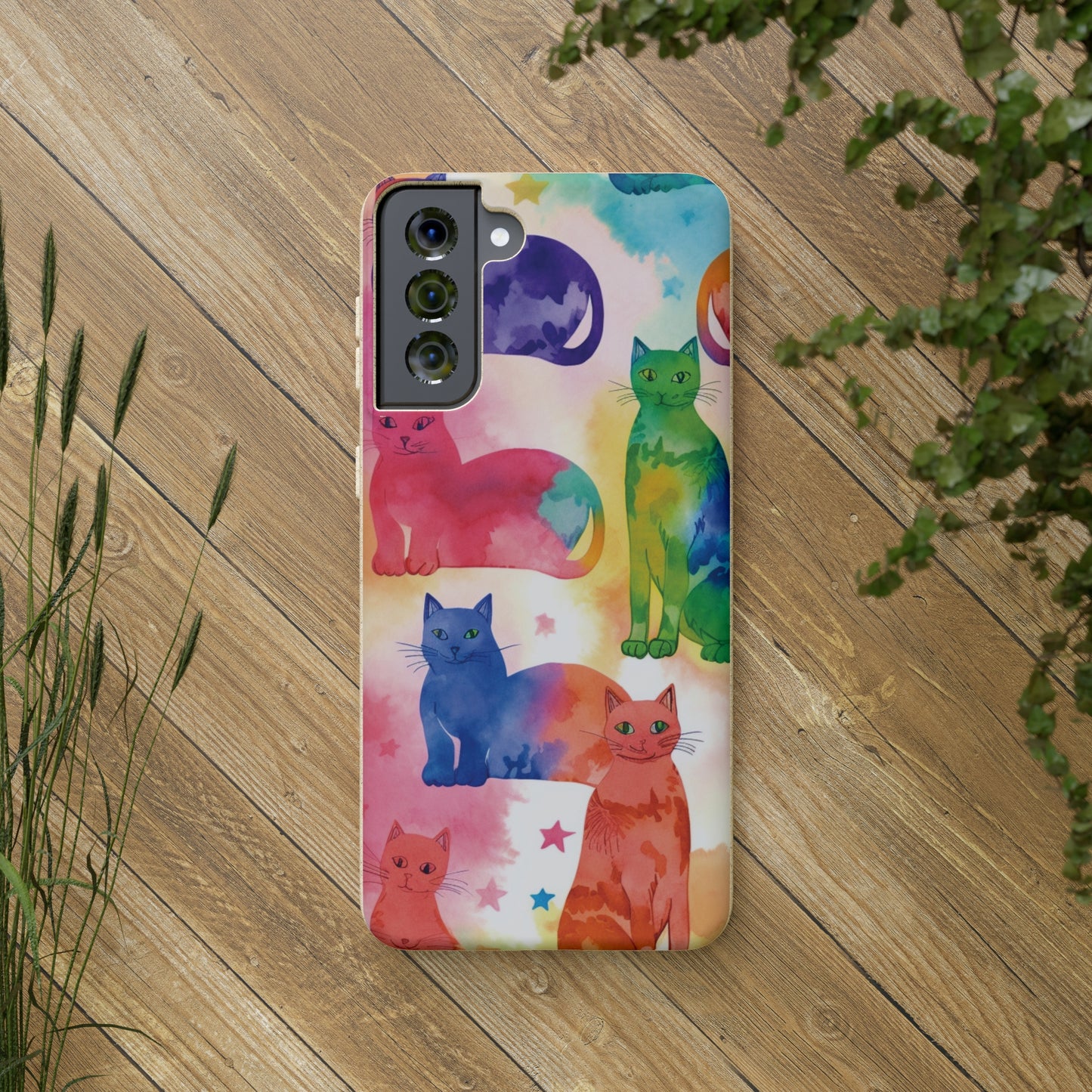 The Tie-Dye Cat Biodegradable Phone Case