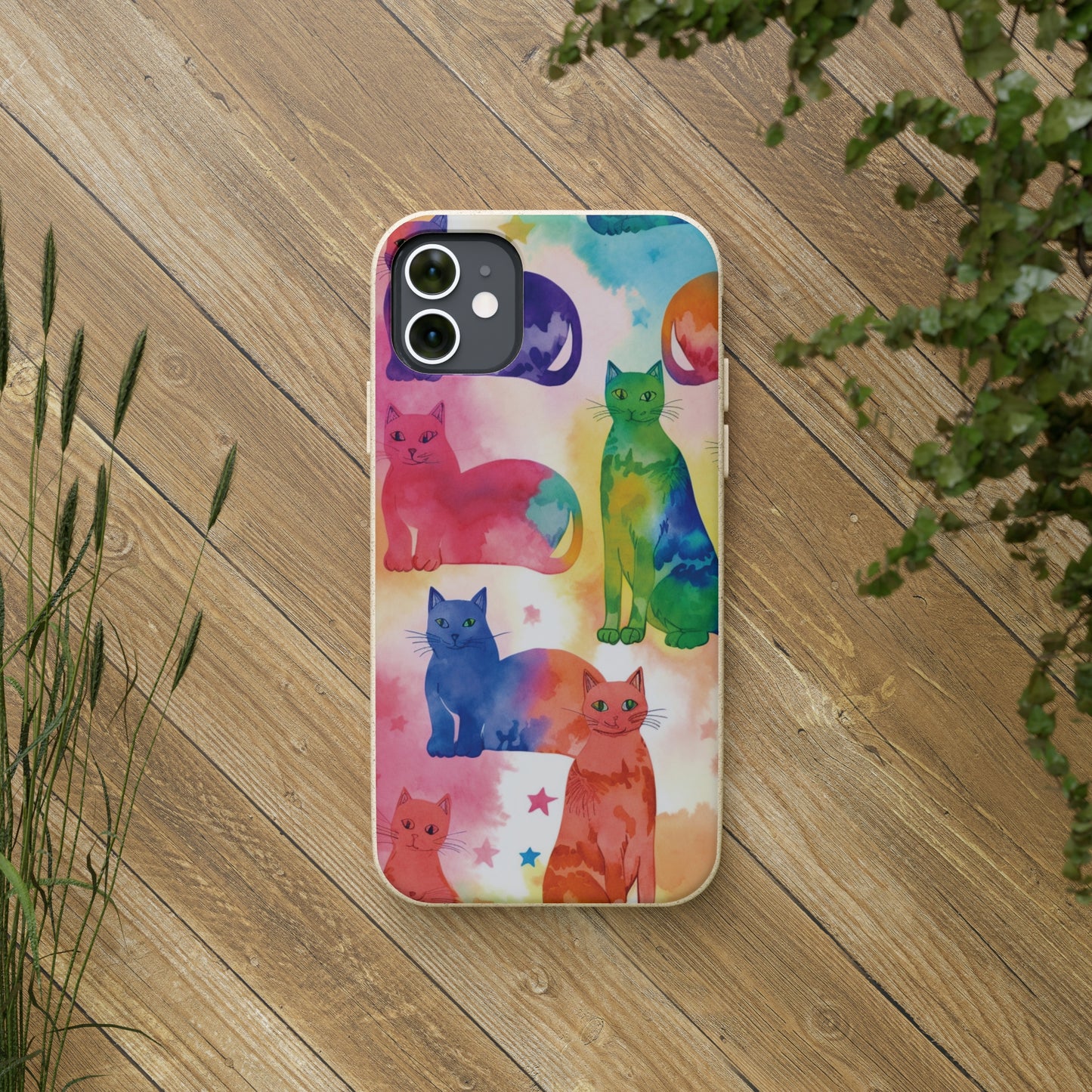 The Tie-Dye Cat Biodegradable Phone Case