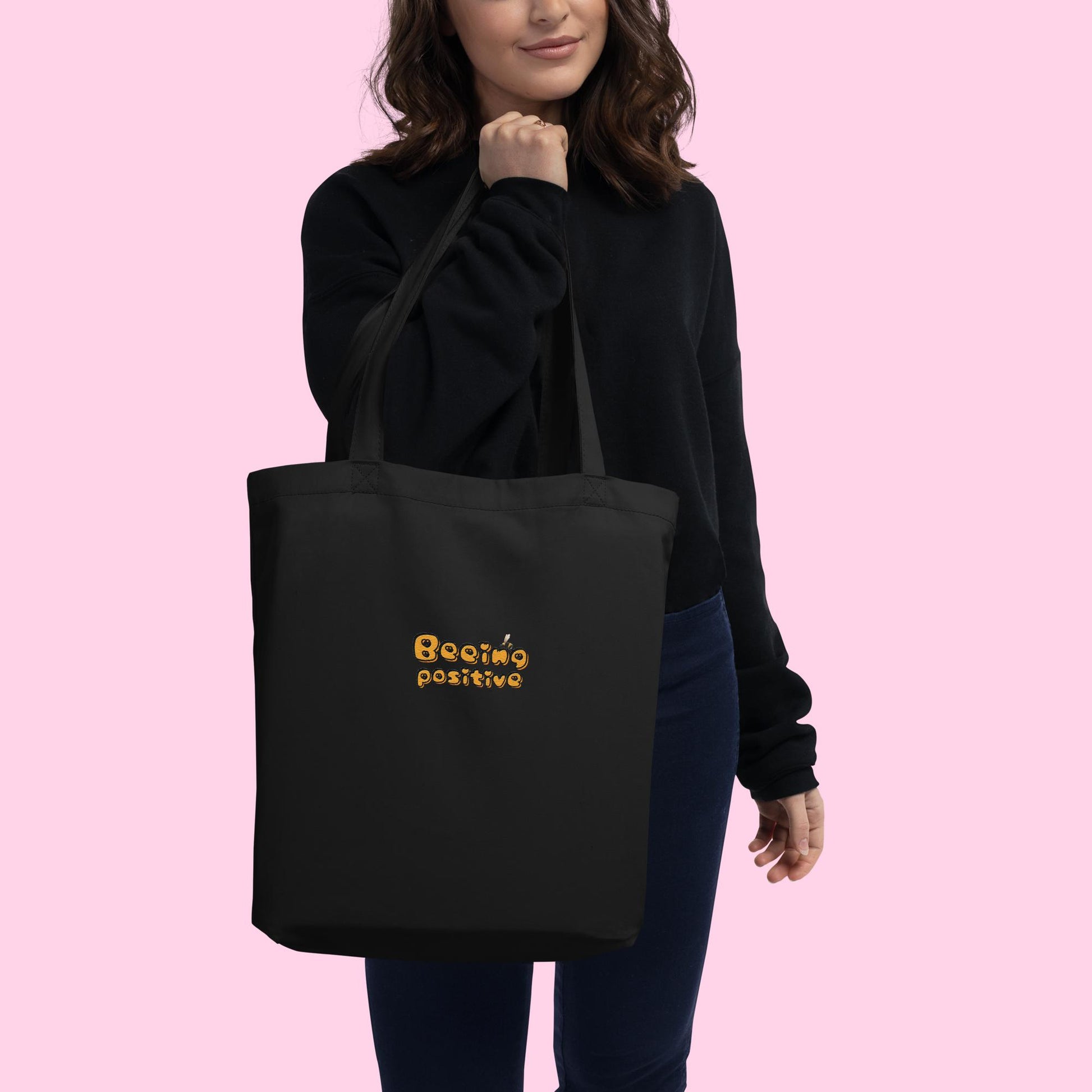 The Beeing Positive Organic Tote - Embroidered