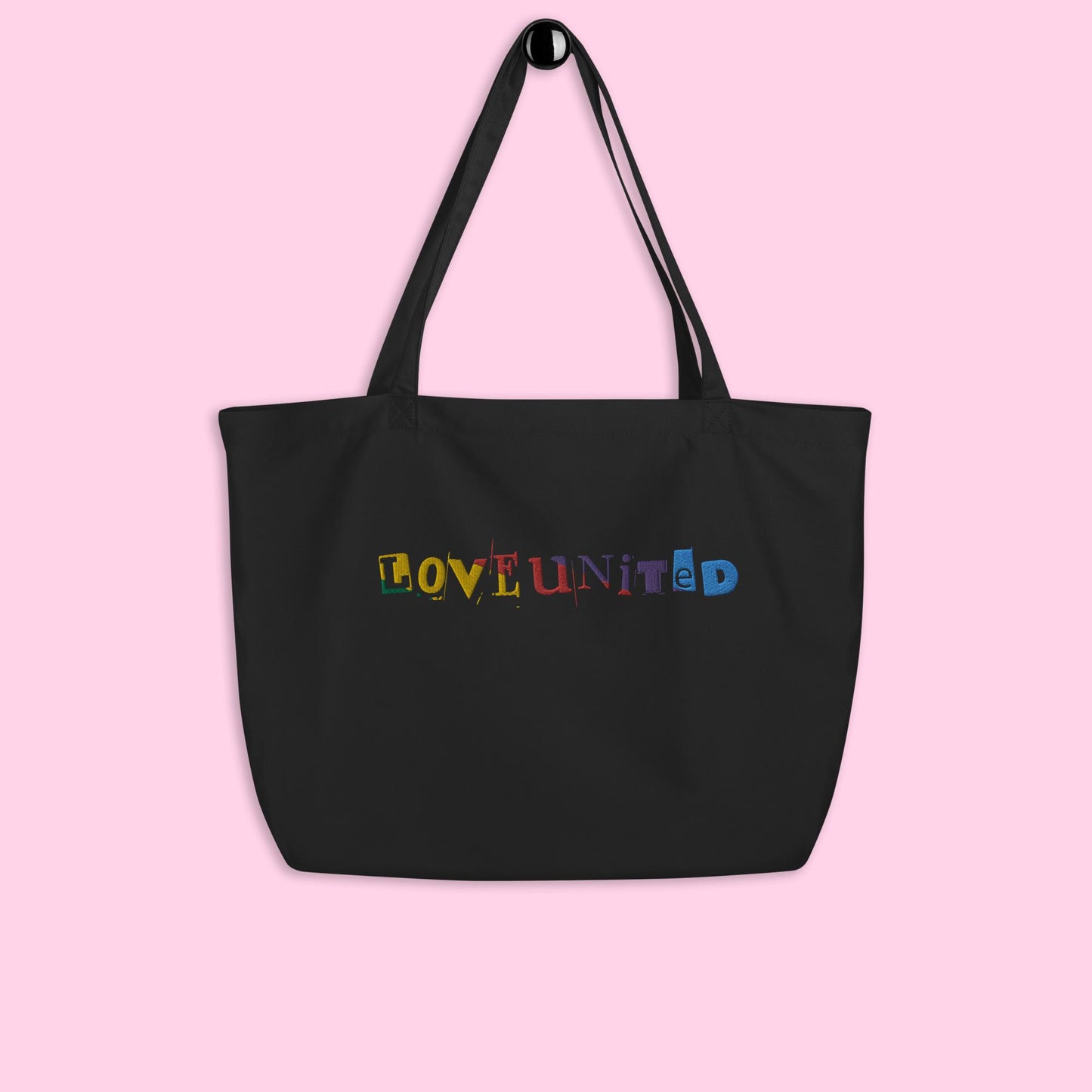 Love United Organic Tote - Large Text Embroidery