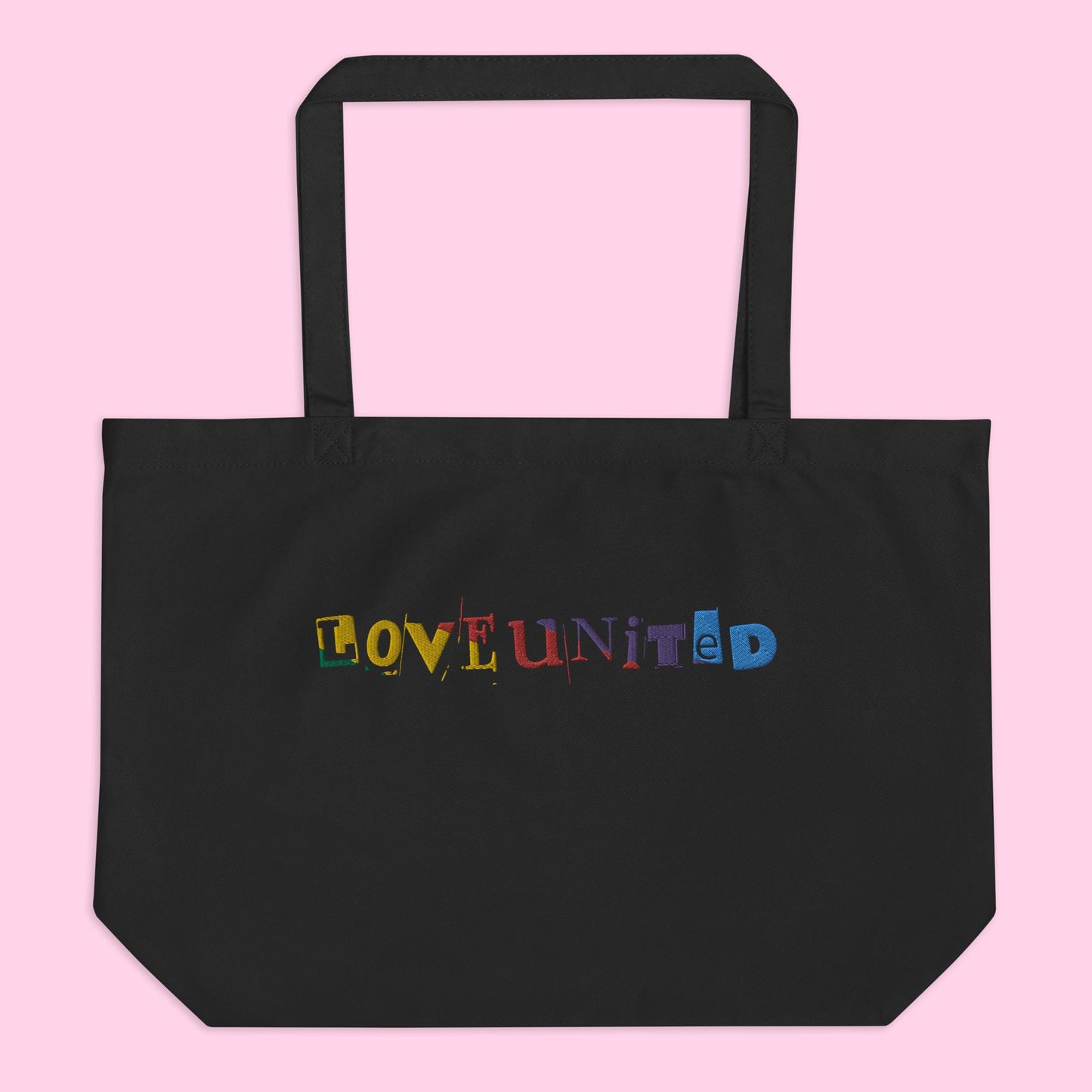 Love United Organic Tote - Large Text Embroidery