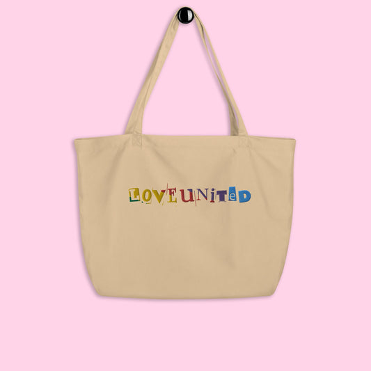 Love United Organic Tote - Large Text Embroidery