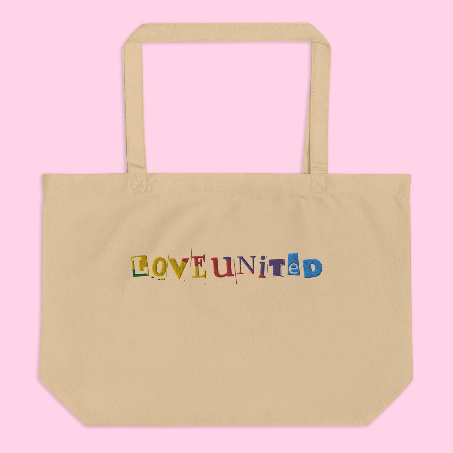 Love United Organic Tote - Large Text Embroidery