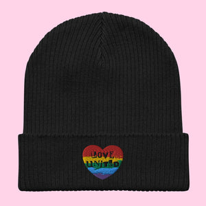 Love United Organic Beanie - Heart Embroidery - Littledale’s