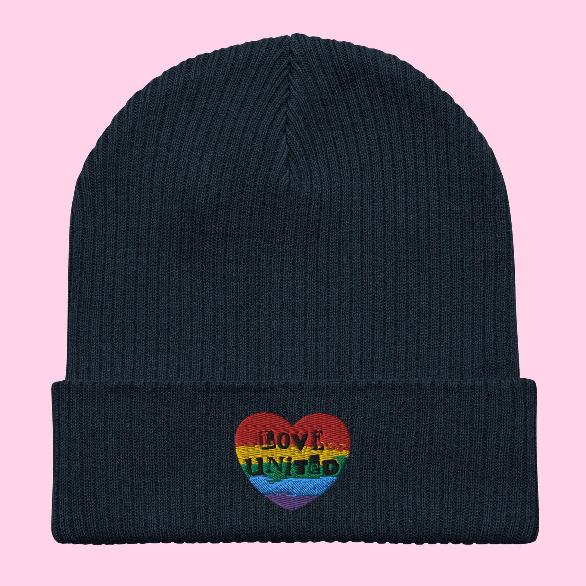 Love United Organic Beanie - Heart Embroidery - Littledale’s