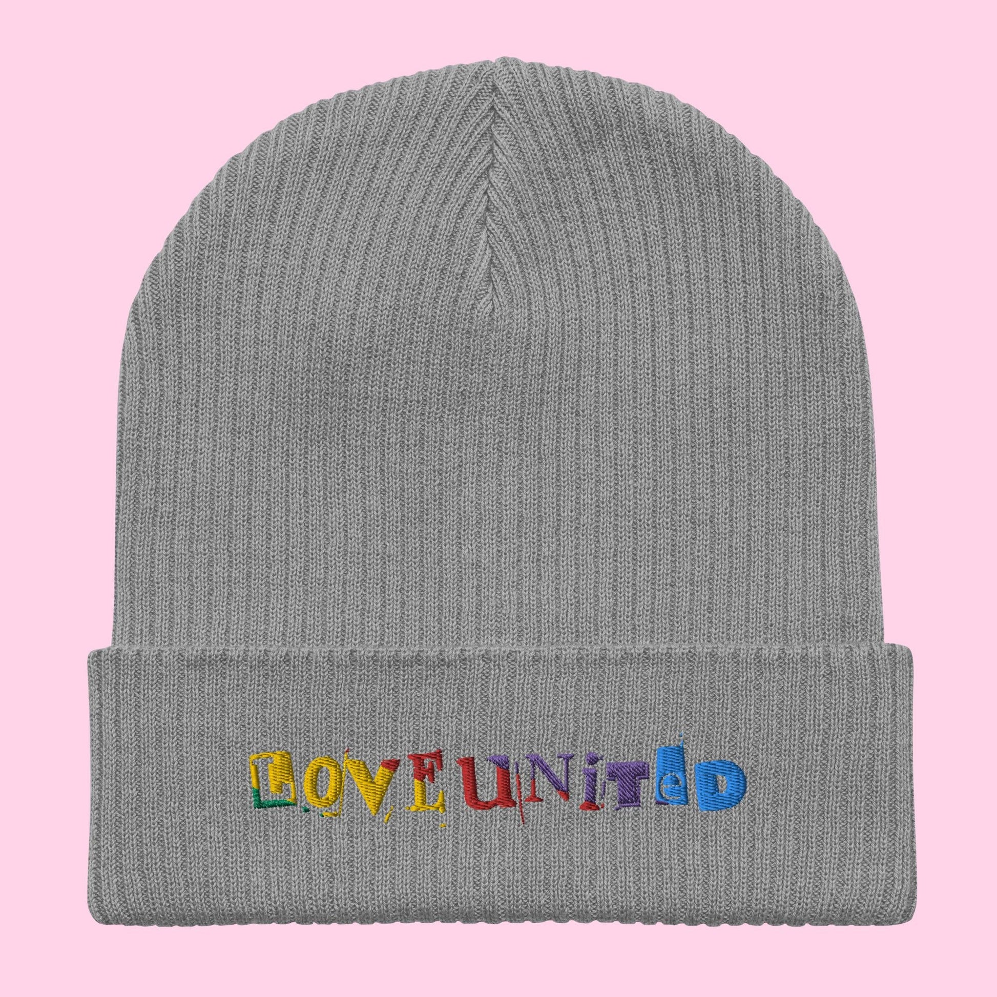 Love United Organic Beanie - Text Embroidery - Littledale’s