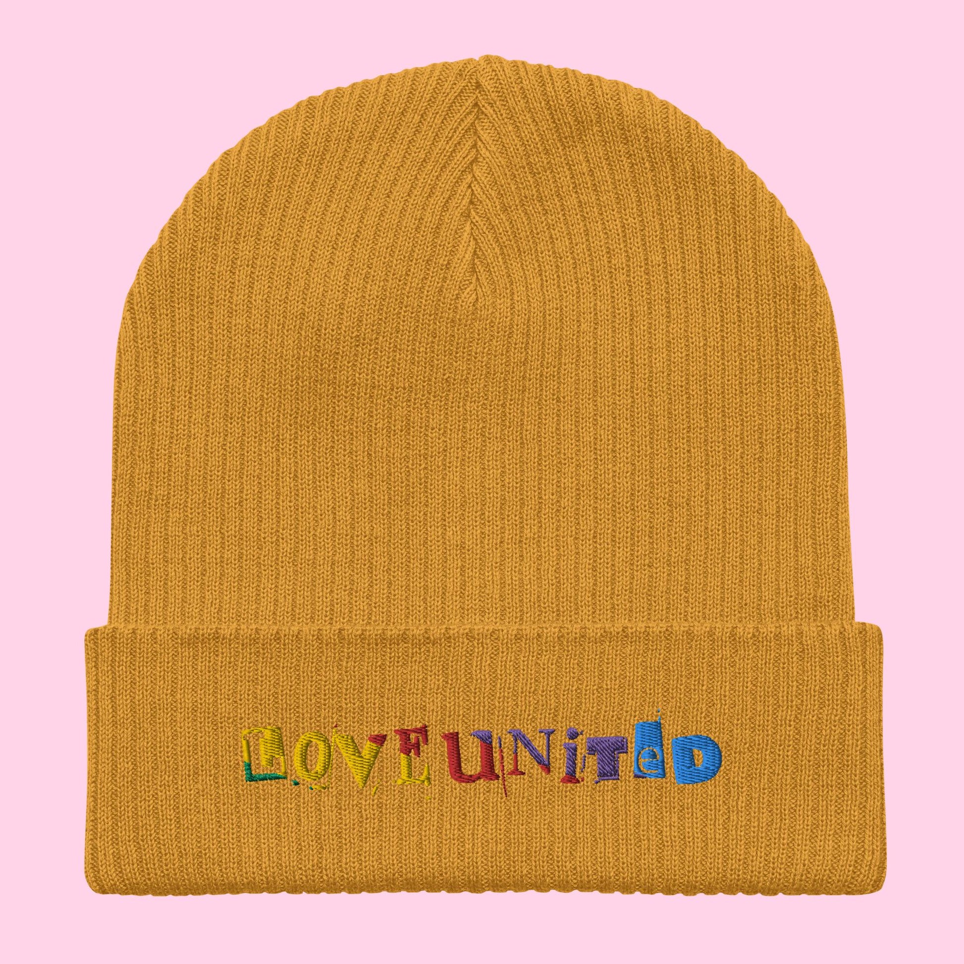 Love United Organic Beanie - Text Embroidery - Littledale’s