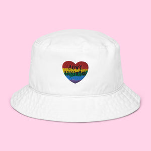 Love United Organic Bucket Hat - Heart Embroidery - Littledale’s