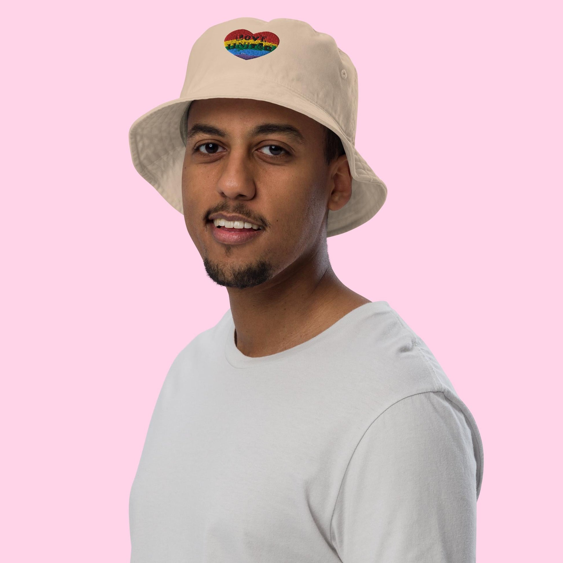 Love United Organic Bucket Hat - Heart Embroidery - Littledale’s