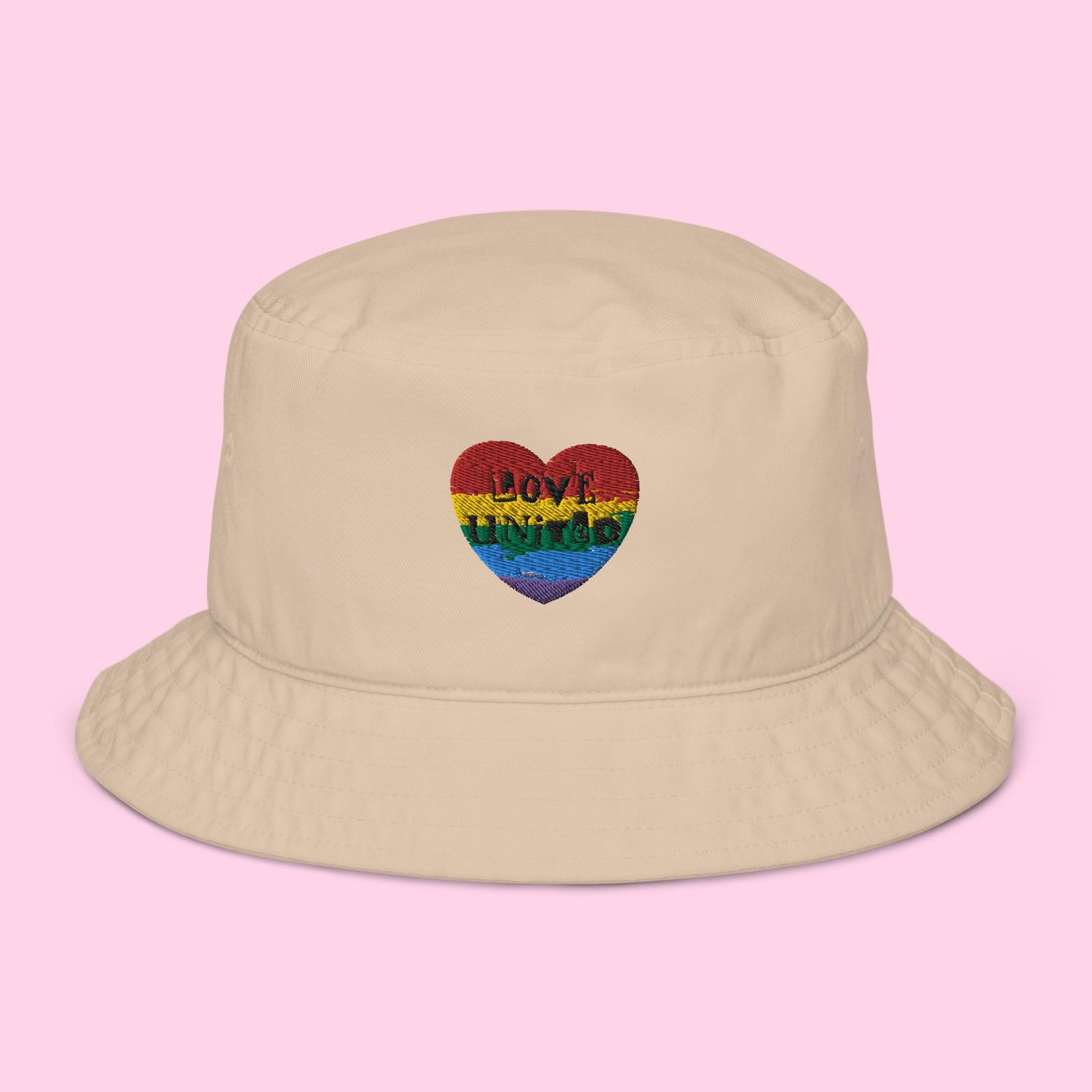 Love United Organic Bucket Hat - Heart Embroidery - Littledale’s