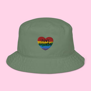 Love United Organic Bucket Hat - Heart Embroidery - Littledale’s