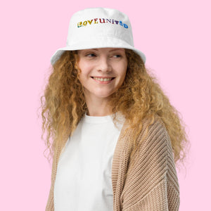 Love United Organic Bucket Hat - Text Embroidery - Littledale’s