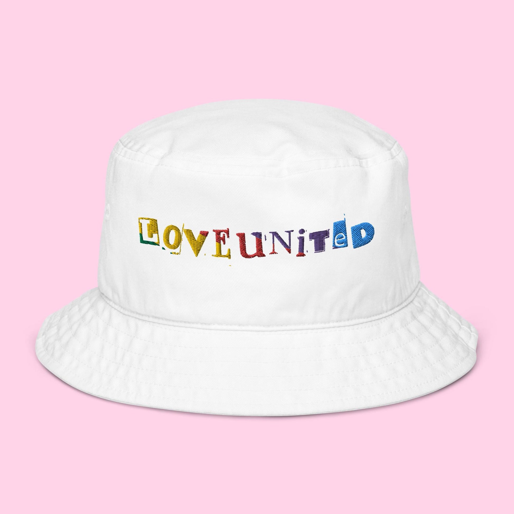 Love United Organic Bucket Hat - Text Embroidery - Littledale’s