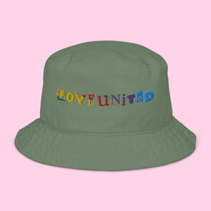 Love United Organic Bucket Hat - Text Embroidery - Littledale’s