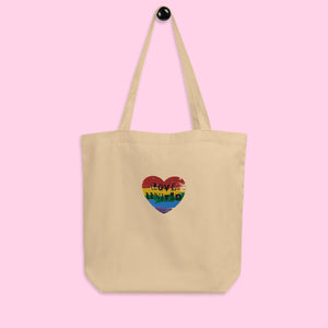 Love United Organic Tote - Heart Embroidery - Littledale’s