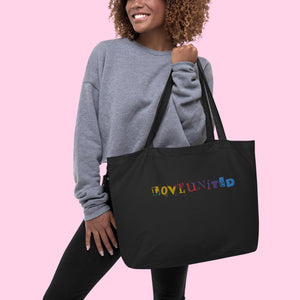 Love United Organic Tote - Large Text Embroidery - Littledale’s