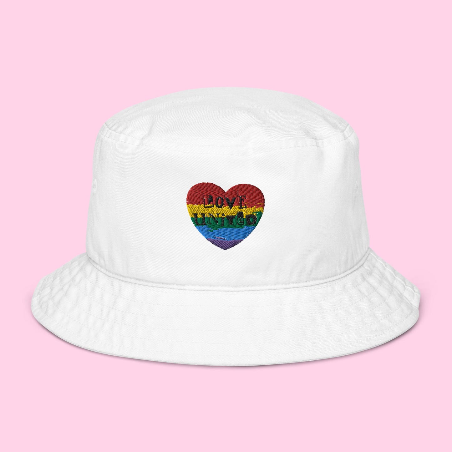 Love United Organic Bucket Hat - Heart Embroidery