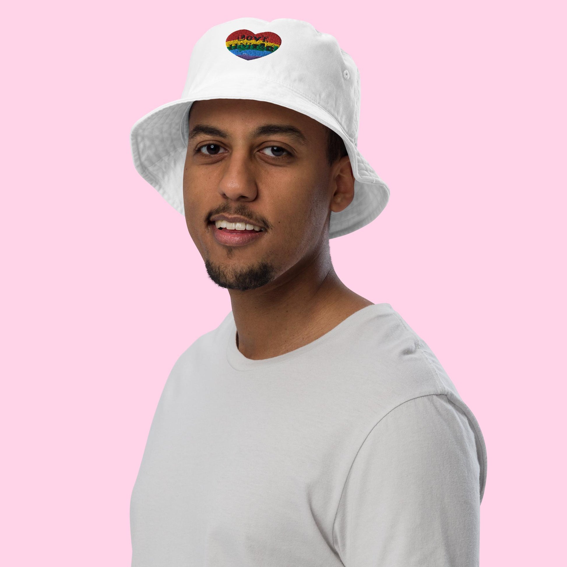 Love United Organic Bucket Hat - Heart Embroidery