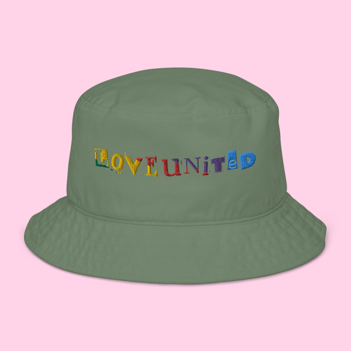 Love United Organic Bucket Hat - Text Embroidery