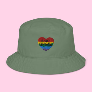 Love United Organic Bucket Hat - Heart Embroidery