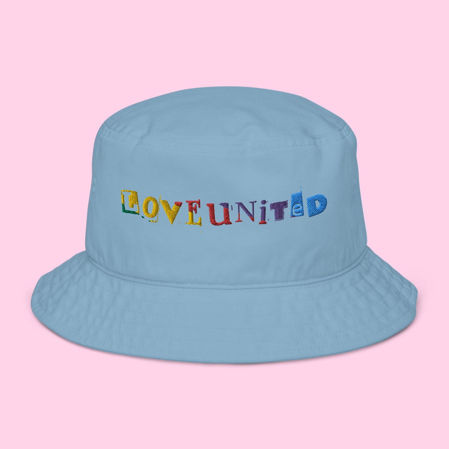 Love United Organic Bucket Hat - Text Embroidery