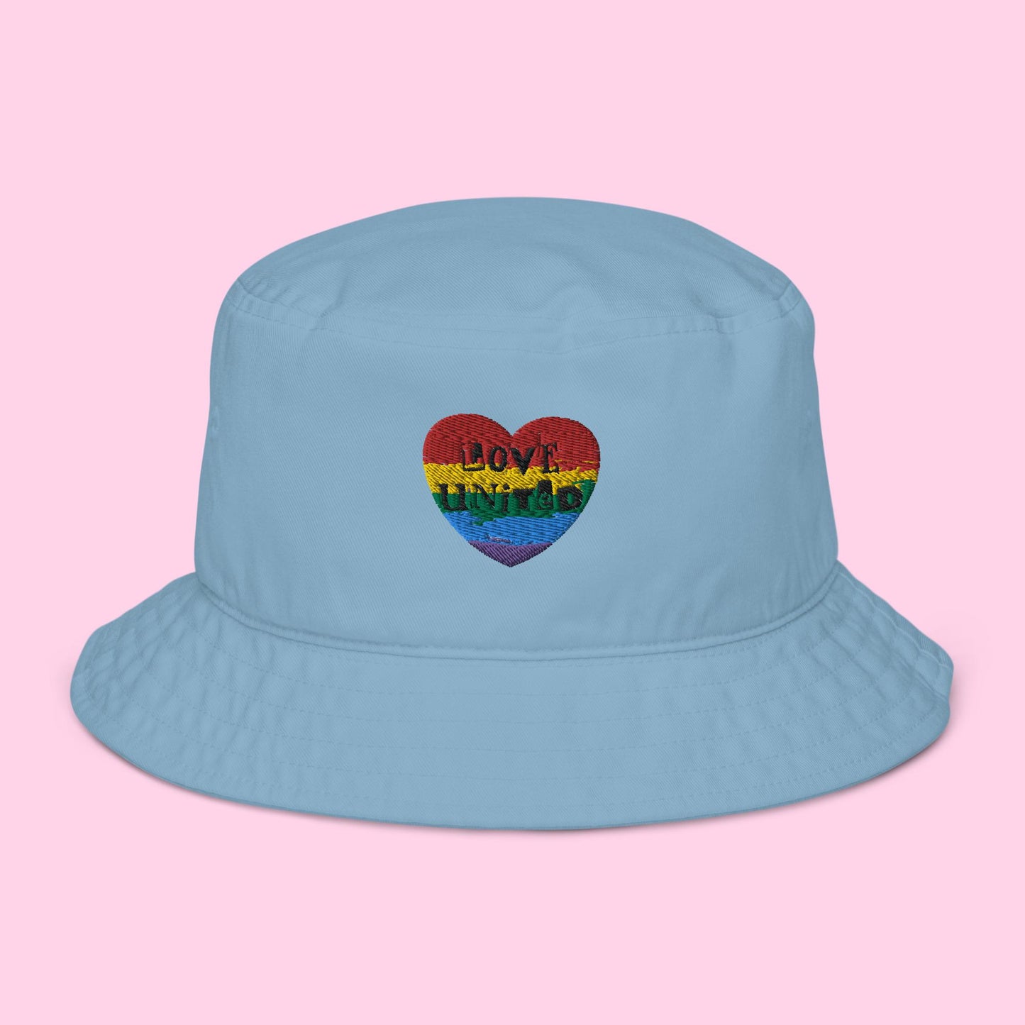 Love United Organic Bucket Hat - Heart Embroidery