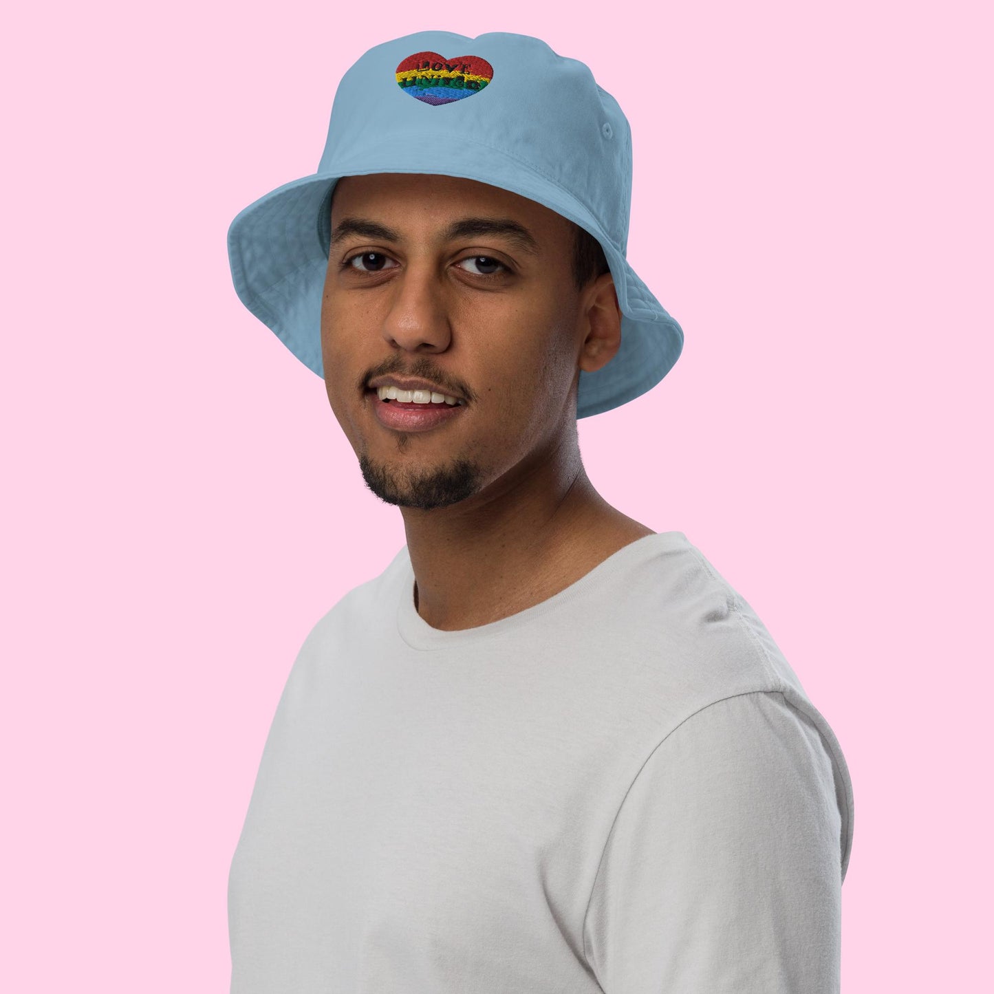 Love United Organic Bucket Hat - Heart Embroidery