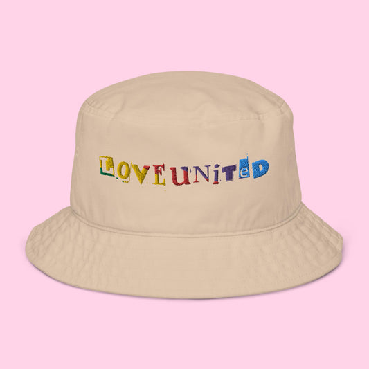 Love United Organic Bucket Hat - Text Embroidery