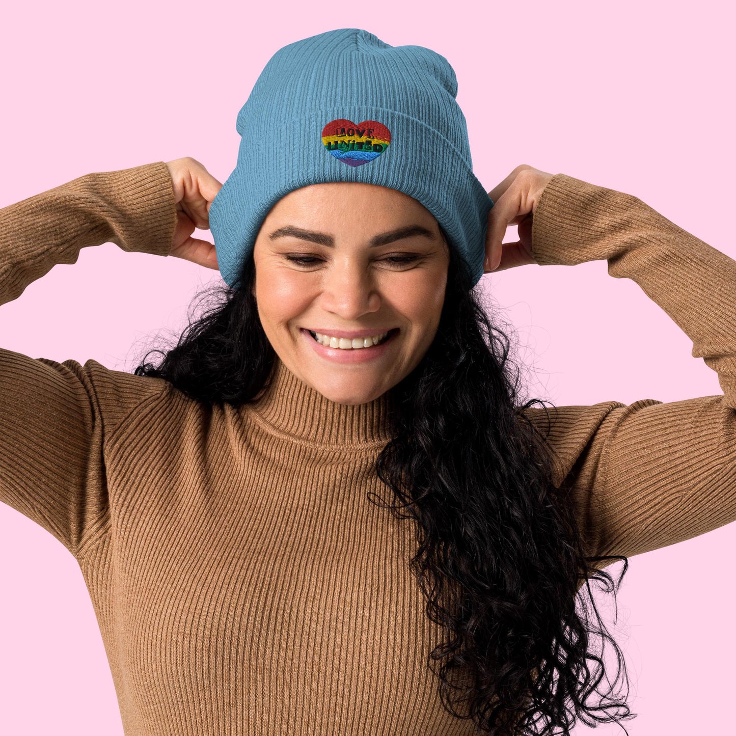 Love United Organic Beanie - Heart Embroidery