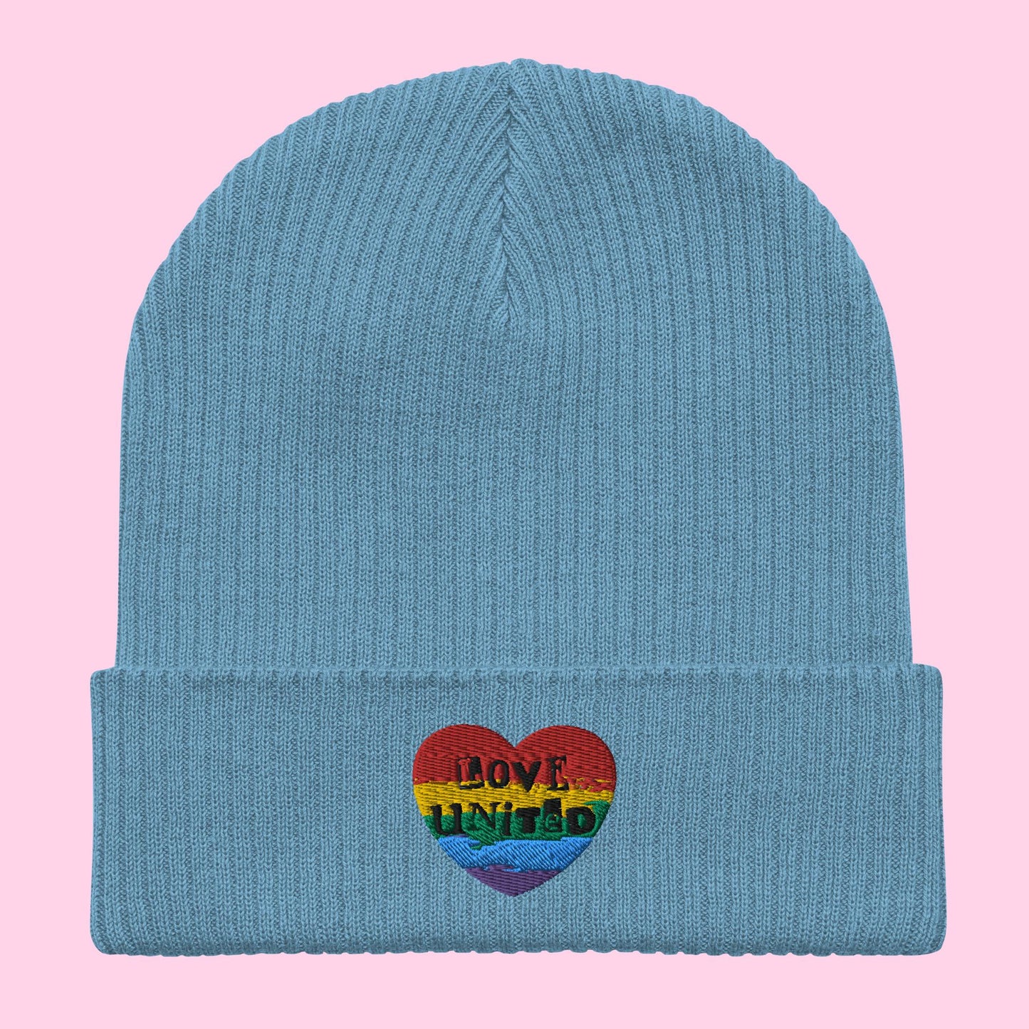 Love United Organic Beanie - Heart Embroidery