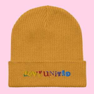 Love United Organic Beanie - Text Embroidery