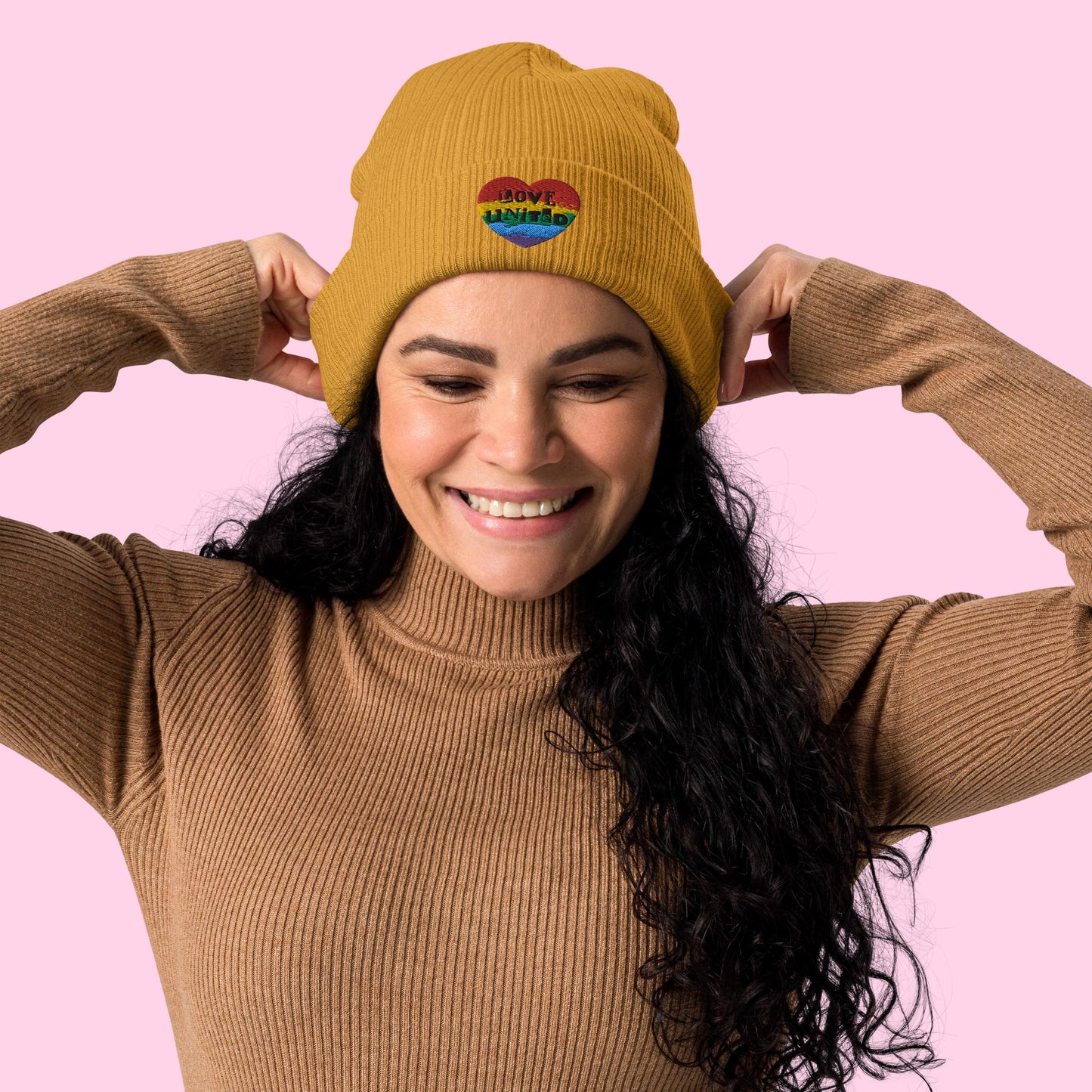 Love United Organic Beanie - Heart Embroidery