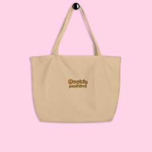 The Beeing Positive Organic Tote - Large Embroidered - Littledale’s