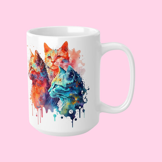 The Other Tie - Dye Cat Mugs - 11oz, 15oz - Littledale’s