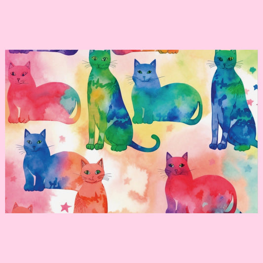 The Tie - Dye Cat Eco Poster - Littledale’s