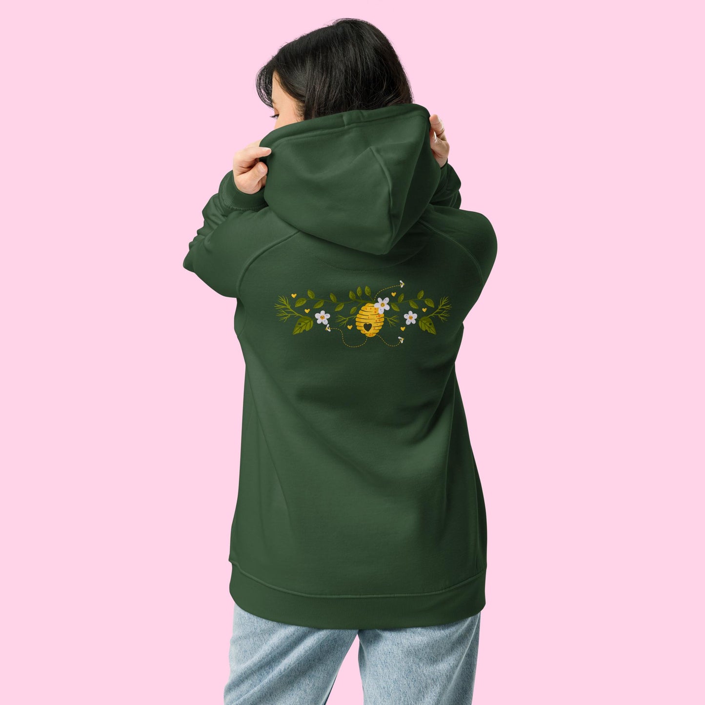 The Beeing Positive Organic Hoodie - Embroidered